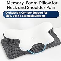 Vista 4 de Zaira Almohada de espuma viscoelástica para dolor de cuello y hombros, soporte ortopédico de contorno para personas que duermen de lado, espalda