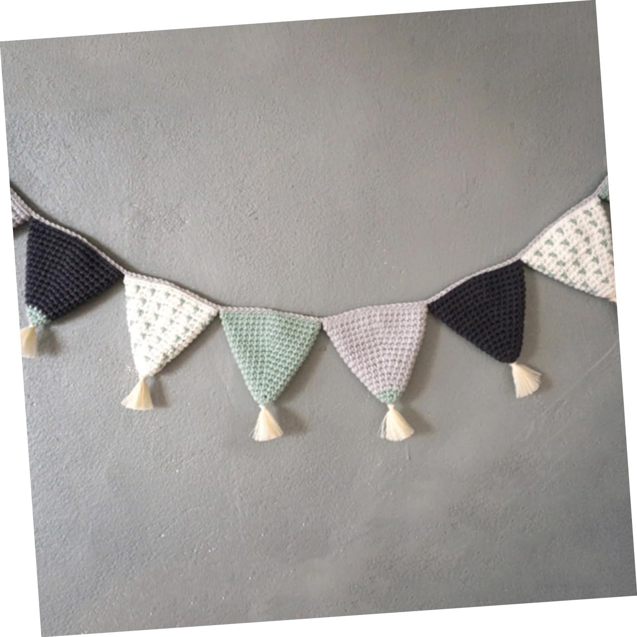 Toyvian 3 Piezas De Decoración De Entrada Decoración De Entrada Banderines Triangulares Banderines De Algodón De Ganchillo Banderines Colgantes para Fiestas Banderines Guirnaldas