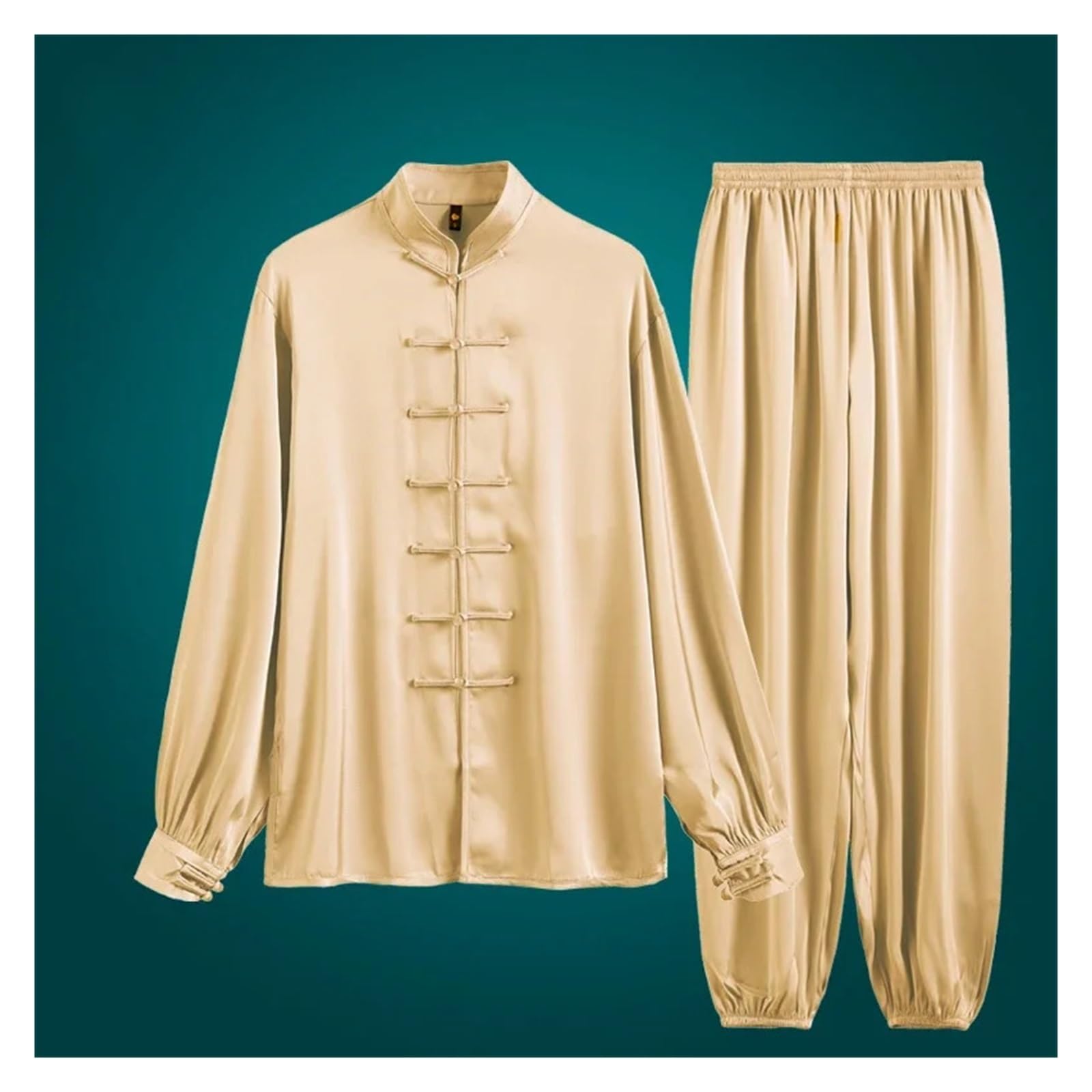 Traje De Artes Marciales Traje de Tai Chi de seda de hielo de verano, uniforme de Tai Chi, ropa de ejercicio de Wushu de manga larga, ropa tradicional