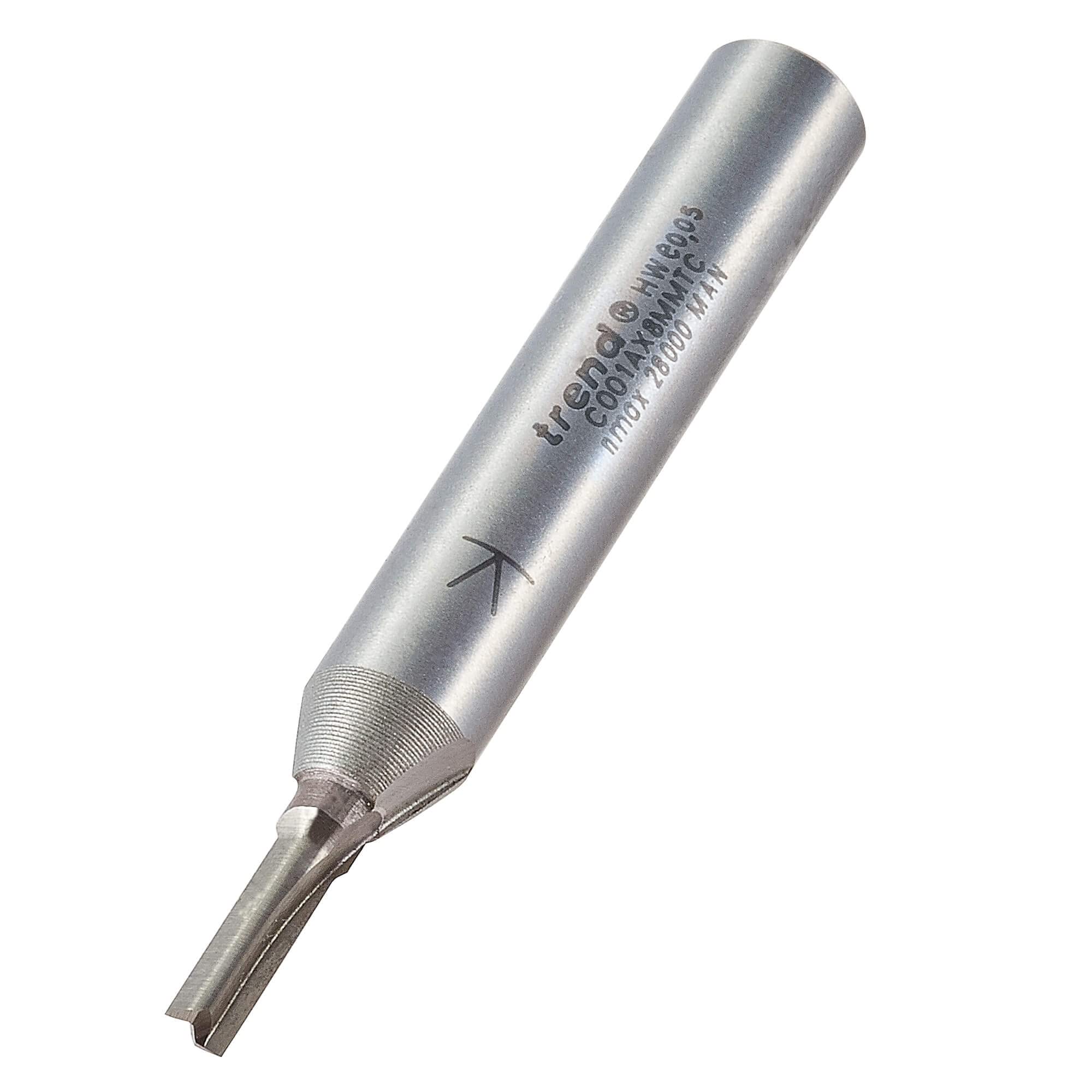 Trend Double Edged Router Bit 3mm Diameter x 9.5mm Cut, Suitable for Applications such as Engraving Grooving