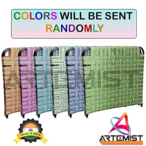 Image of ARTEMIST Single Folding Bed with Pillow Space Saving Heavy Duty Portable Foldable Bed Frame, Perfect Replacement of Box Spring Bed Size:3'X6' (NiwarBed & Pillow)