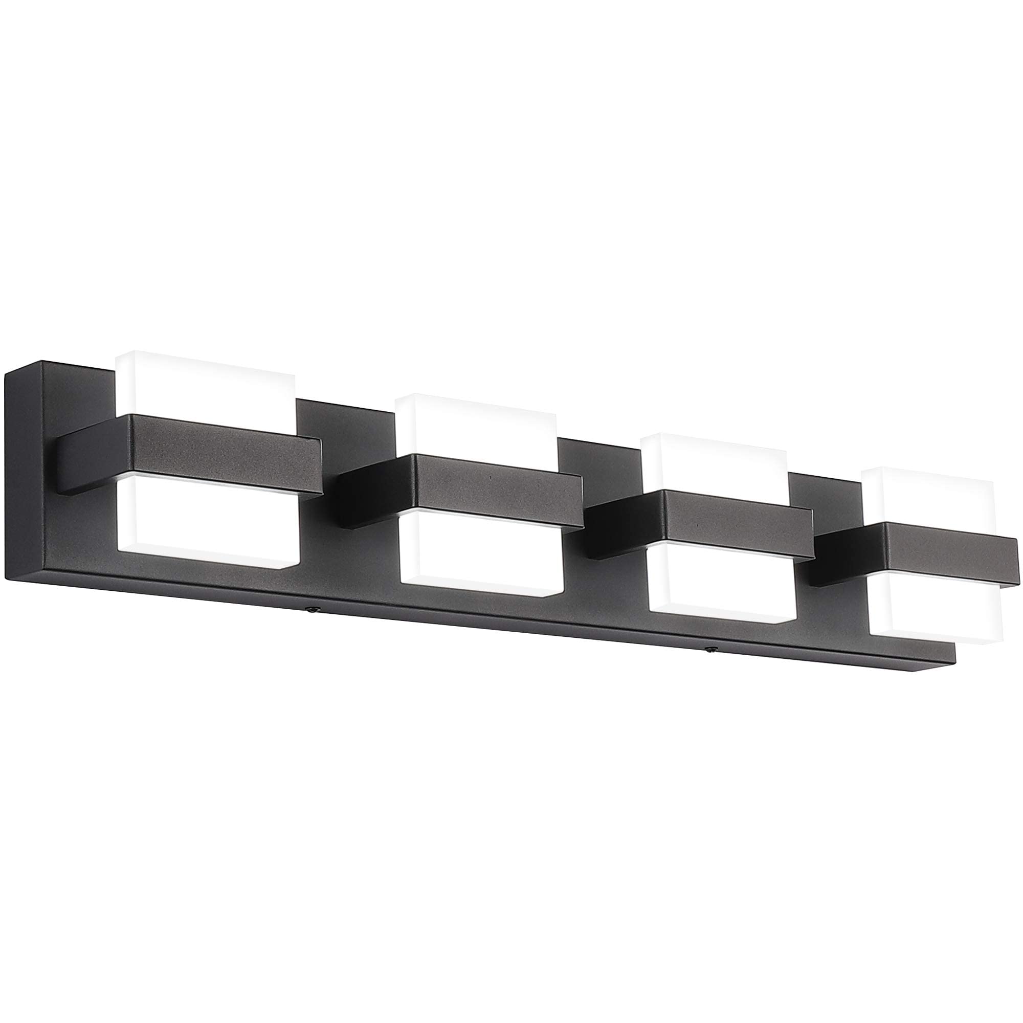 HXYSXHJUO LED Bathroom Modern Vanity Lights Over Mirror 4 Acrylic Black Bath Wall Lighting