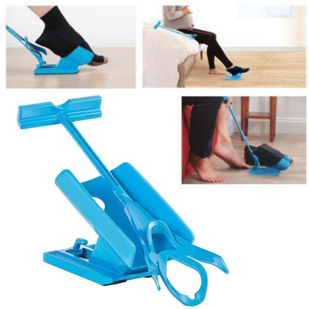 Dkina Sock Slider Easy on and off, Kit deslizante Helper Sock, meias de calçado e meias enroladas, calçador de meias e meia, calçador de meias (1 Slider + 3 meias)