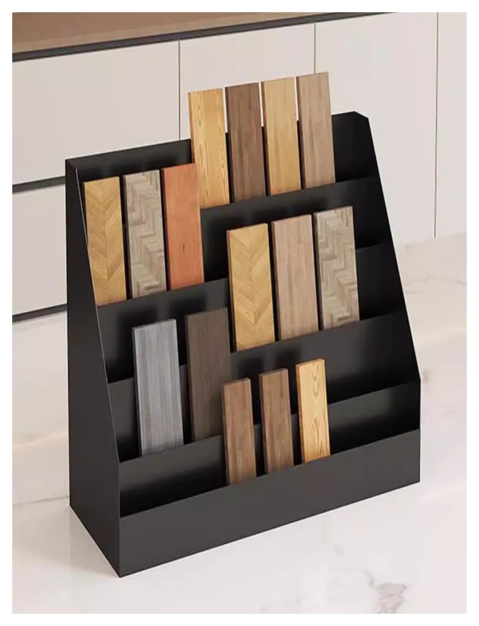 Étagère de rangement en bois compacte pour stocker les grands carrelages
