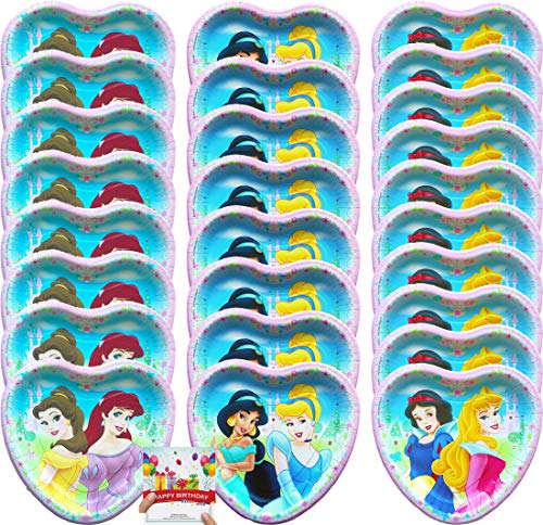 Princess Party Supplies Birthday Dessert Plates Bundle Serves 24 with Disney Princess Characters