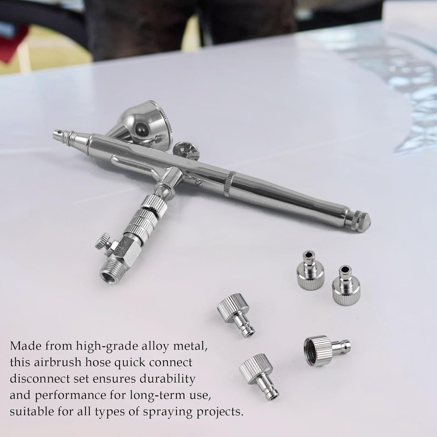 Airbrush Quick Connect, Airbrush Quick Release Disconnect, Adapter 1/8 in Male and Female Connections Adapter with Adjustable Control