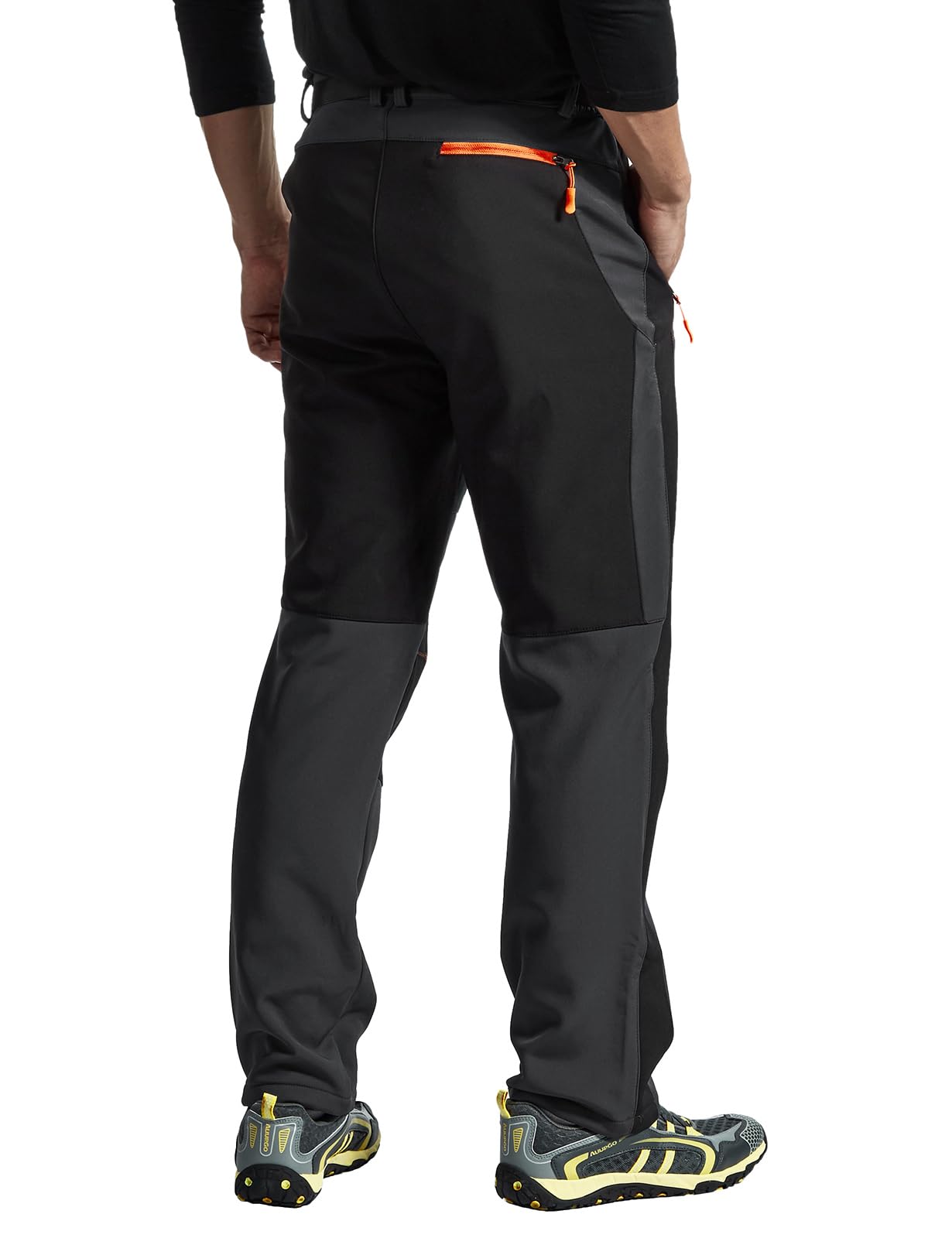 donhobo Pantalon de randonnée doublé pour homme - Imperméable - Coupe-vent - Chaud - En softshell épais - Pour l'extérieur, le ski, le trekking