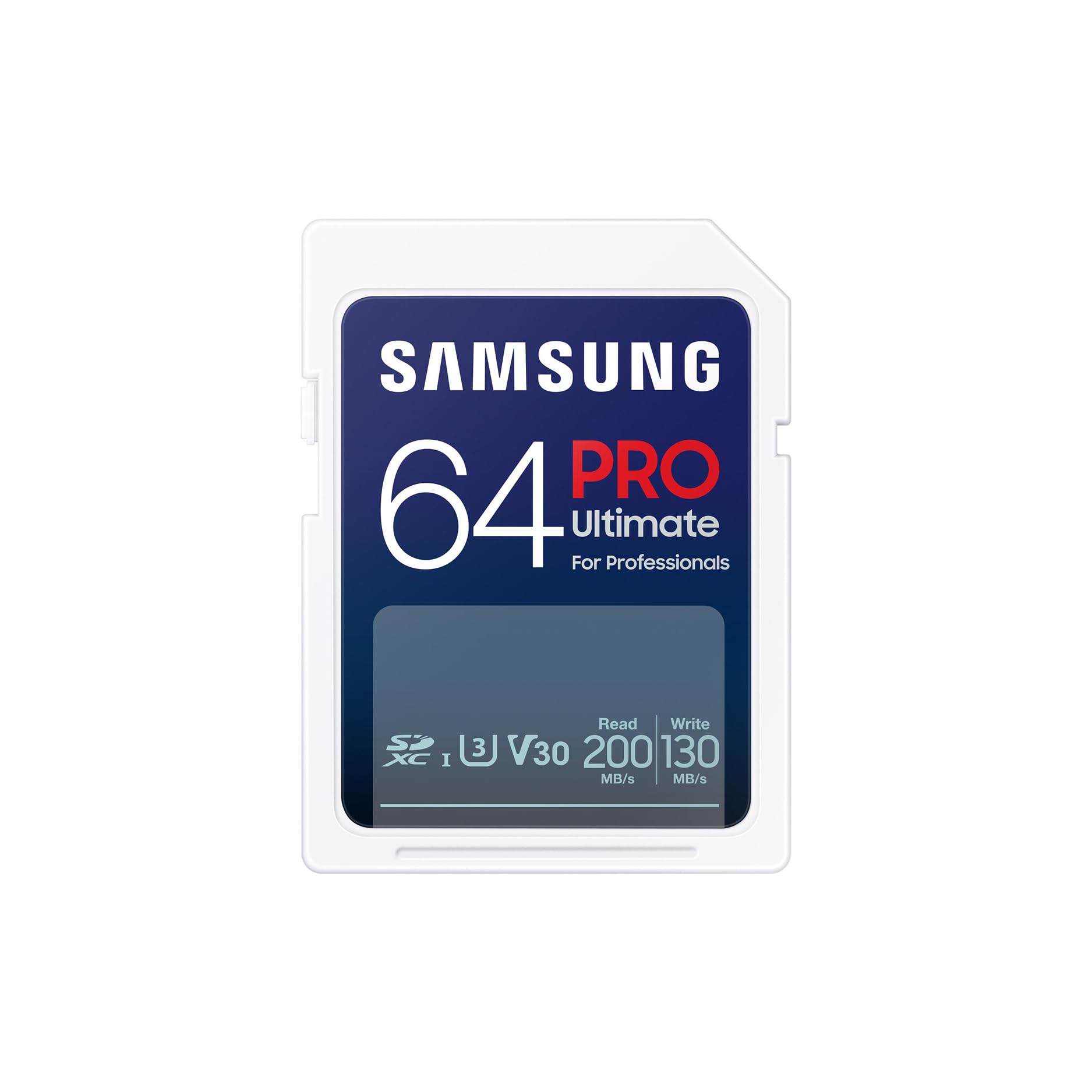 Samsung PRO Ultimate Tarjeta de Memoria SD con Lector USB, 64 GB, Lectura 200 MB/s, Escritura 130 MB/s, UHS-I, C10, U3, V30, 4K UHD, Para Smartphone, Dron o Cámara de Acción (MB-SY64SB)