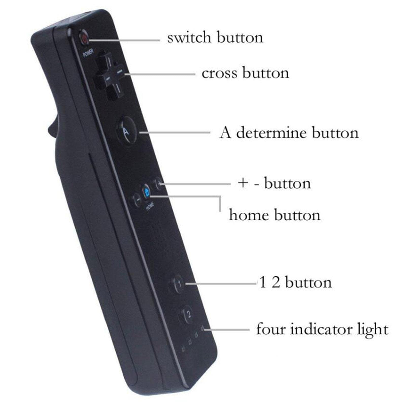 Milageto Controlador Joystick Inalámbrico para Consola Mando Nunchuck Bluetooth con de Movimiento Y Correa Funda de Silicona Antideslizante Compatible C, Rosa