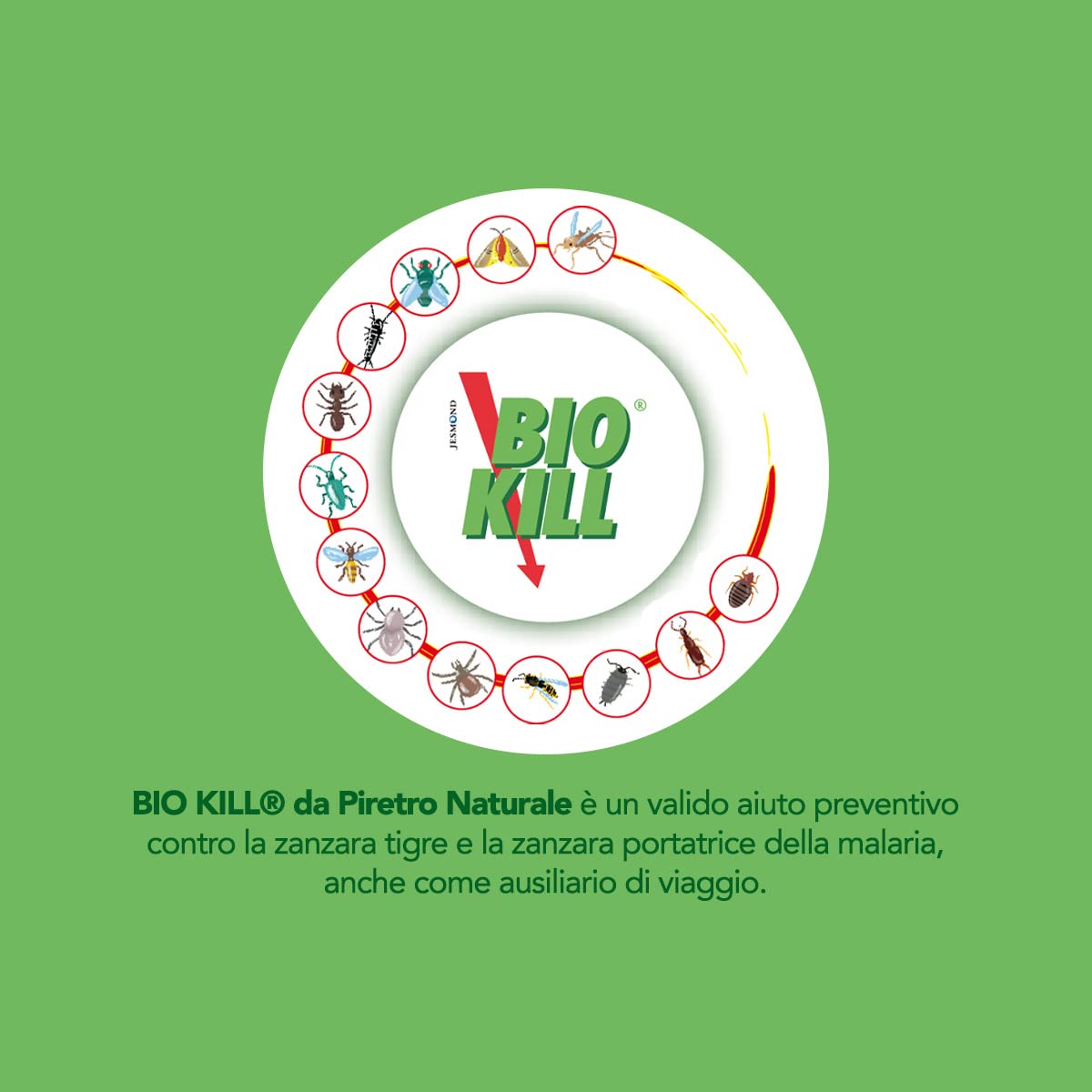 BIO KILL SET INSETTICIDA-ACARICIDA da Piretro Naturale: Flacone Spray 375 ml + Ricarica 1 litro Biokill + OMAGGIO 100pz Guanti HDPE Monouso