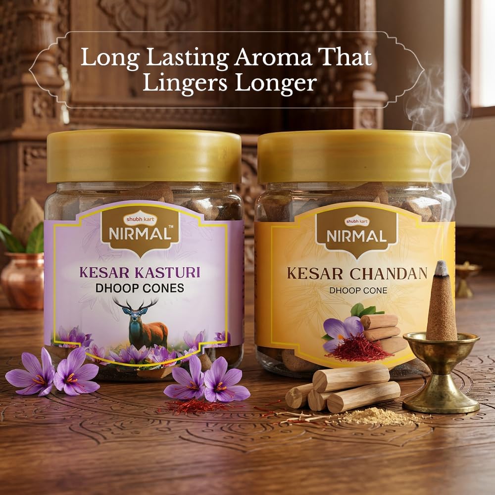 Nirmal Dhoop Cones - Saffron & Kasturi Incense -5