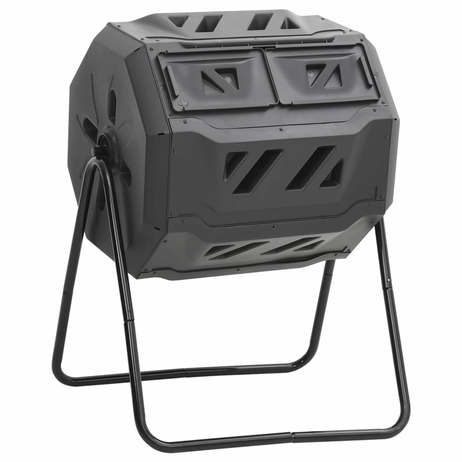 Compostiera,Compostiera da Giardino,Compostiera da Balcone,Compostiera da Cucina,Compostiera da Giardino Nera 73x64x95 cm da 160 L