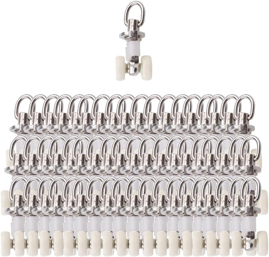CALANDIS™ 20/30/40/60Pieces Alloy Curtain Track Glider Rail Slide Wheels Roller 60pcs | Curtain Rods & Finials | Window Treatments & Hardware