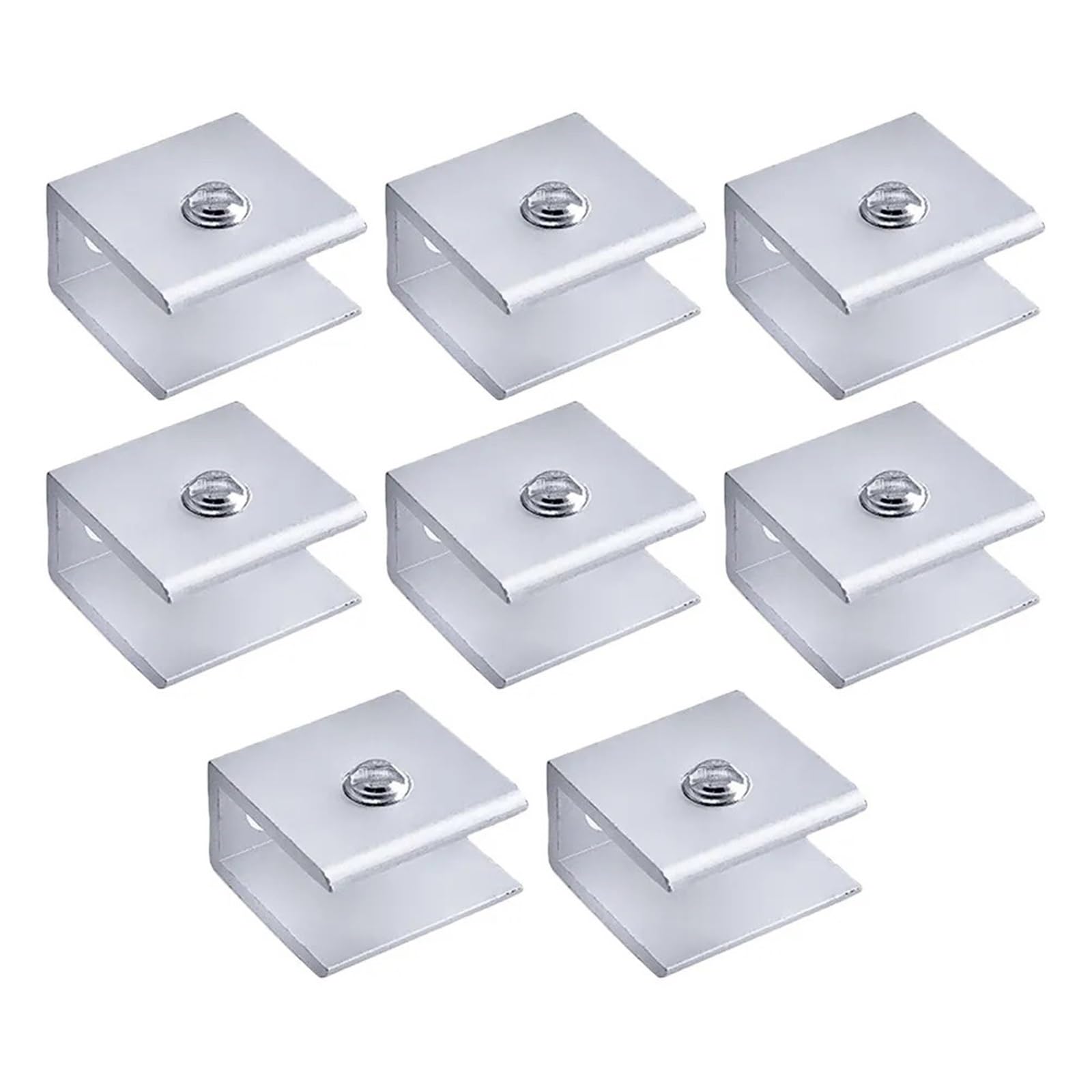 Wylqen One Color Glass Clamp 8Pcs Square Adjustable Glass Clamp Bracket Shelves Cabinets Doors Space Aluminum Corrosion Resistant Clean Tidy For Bathroom Cabinet Wine Rack