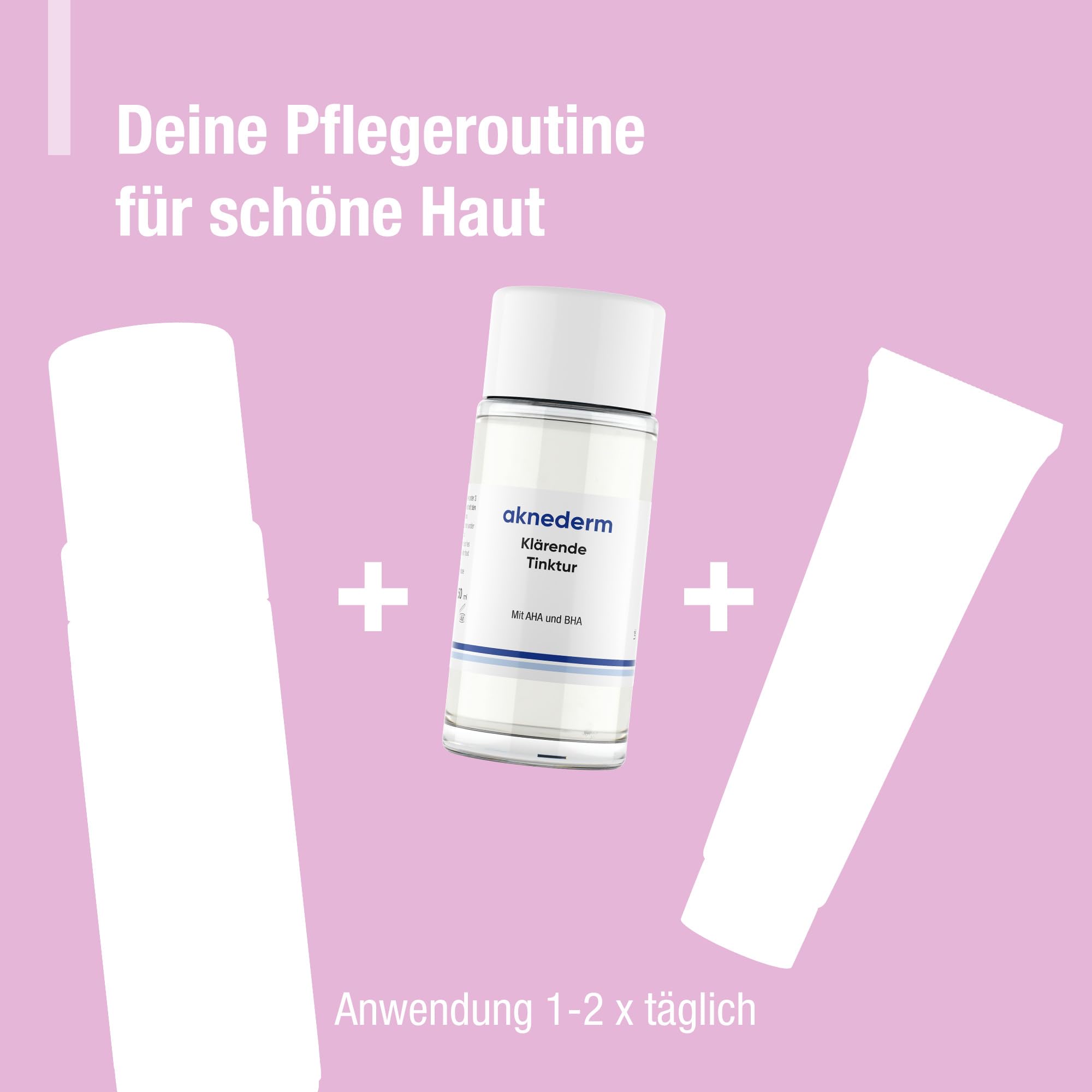 aknederm Tinktur 2x 50ml - mit Lactic Acid/Milchsäure (AHA) und Salizylsäure (BHA) - sanfte porentiefen Hautreinigung und Desinfektion - Zink Gesichtswasser für trockene/sensible & unreine Haut