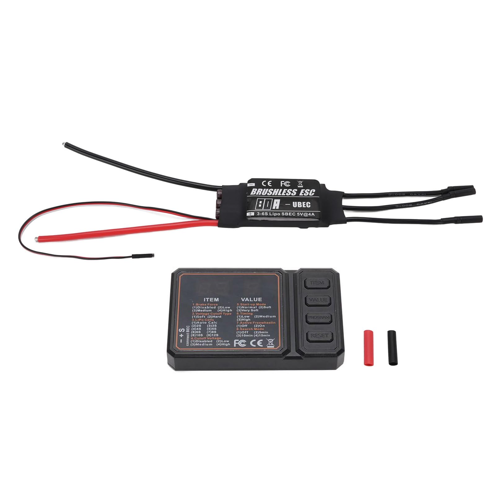 FILFEEL Regulator Obrotów Bezszczotkowy 80A do Helikopterów RC, 3-6S LiPo