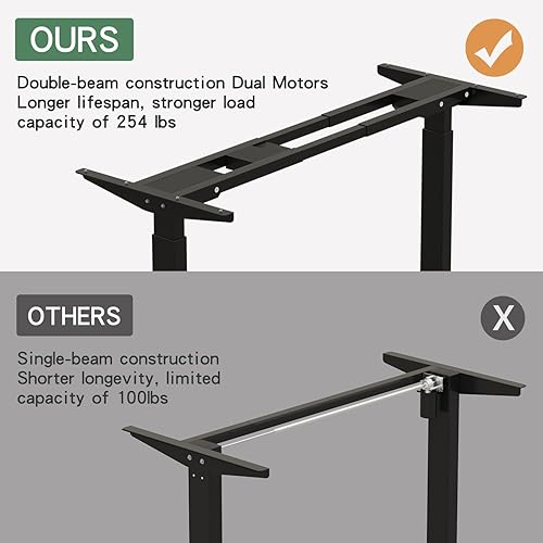 Miniatura 29 de Escritorio eléctrico de pie extragrande en forma de L de 63 x 28 pulgadas con un cajón, escritorio de oficina en casa con espacio de almacenamiento,