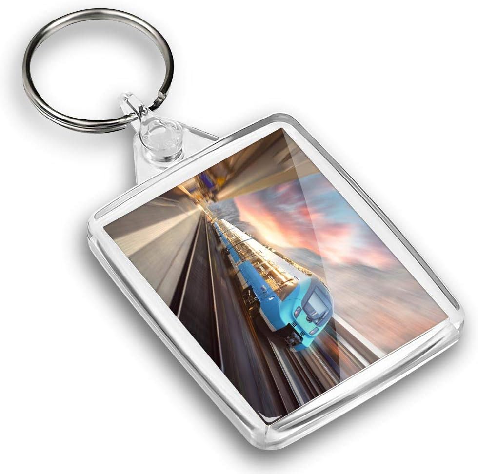 1 x Photo Keyring - Blue High Speed Commuter Train |Keychain|Keyring|Charm|Gift #44368