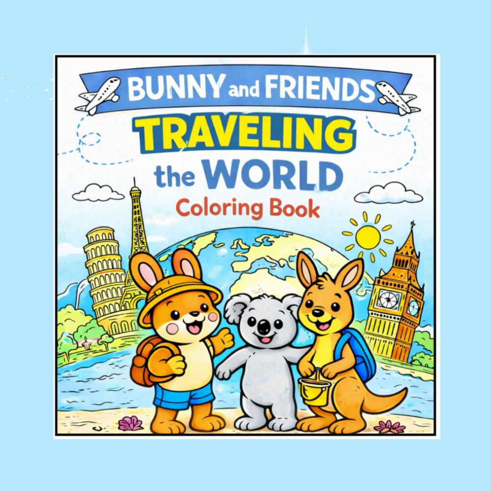 BUNNY and FRIENDS TRAVELING the WORLD Coloring Book