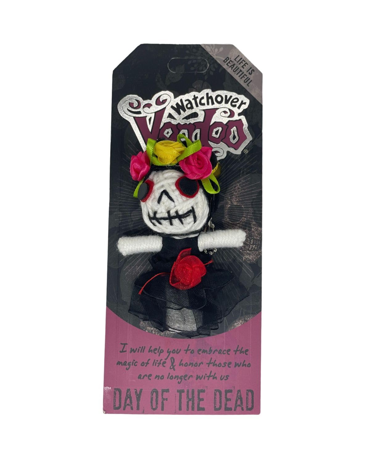 Watchover Voodoo3-Inch Day of The Dead (F) Keychain - Handcrafted Gift to Bring Good Luck and Positivity Everywhere You Go
