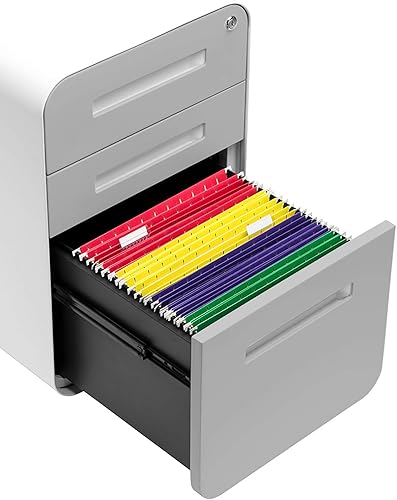 Vista 48 de Stockpile - Archivador móvil de 3 cajones, calidad comercial, preensamblado Negro