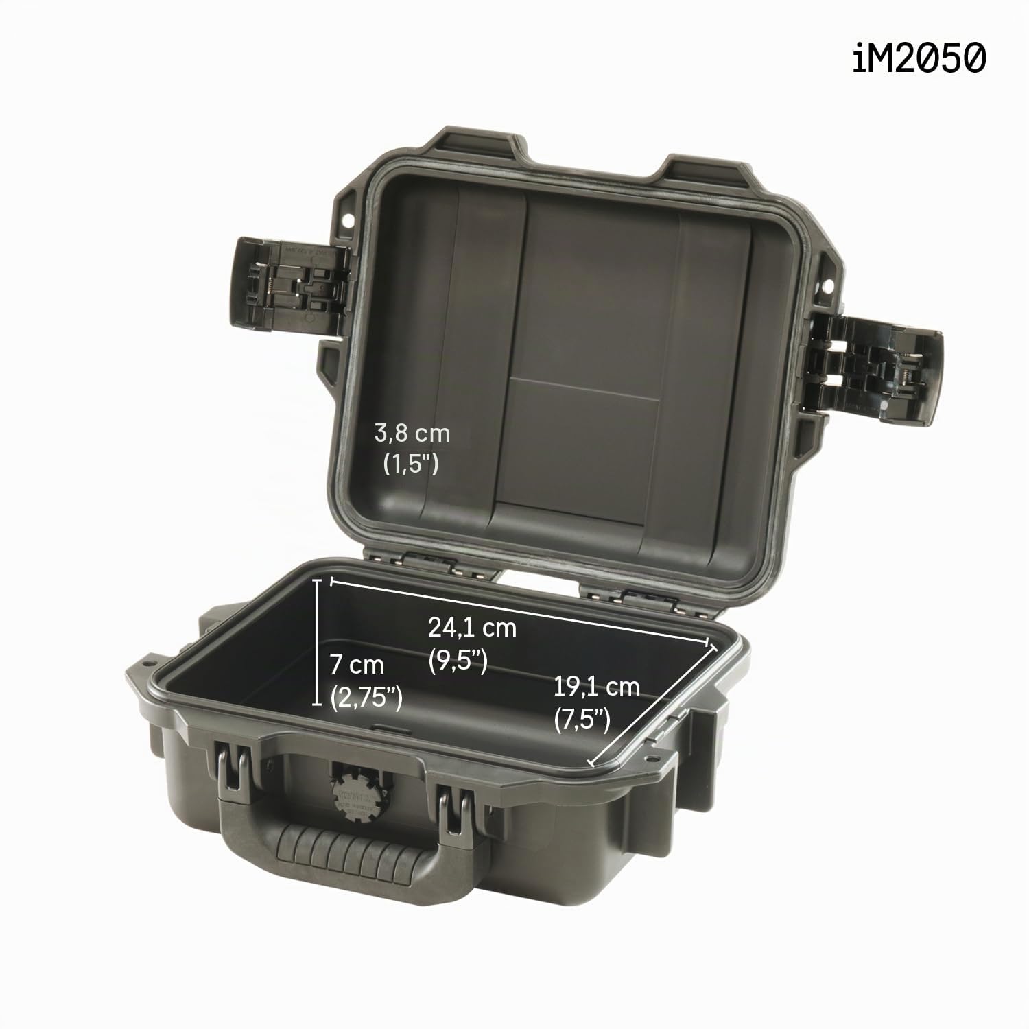 PELI Storm IM2050 Maleta técnica pequeña para la protección de cámaras, electrónicos y Otros Equipos frágiles, IP67 Resistente al agua5L de Capacidad, Fabricada en EE.UU., sin Espuma, Color Negro