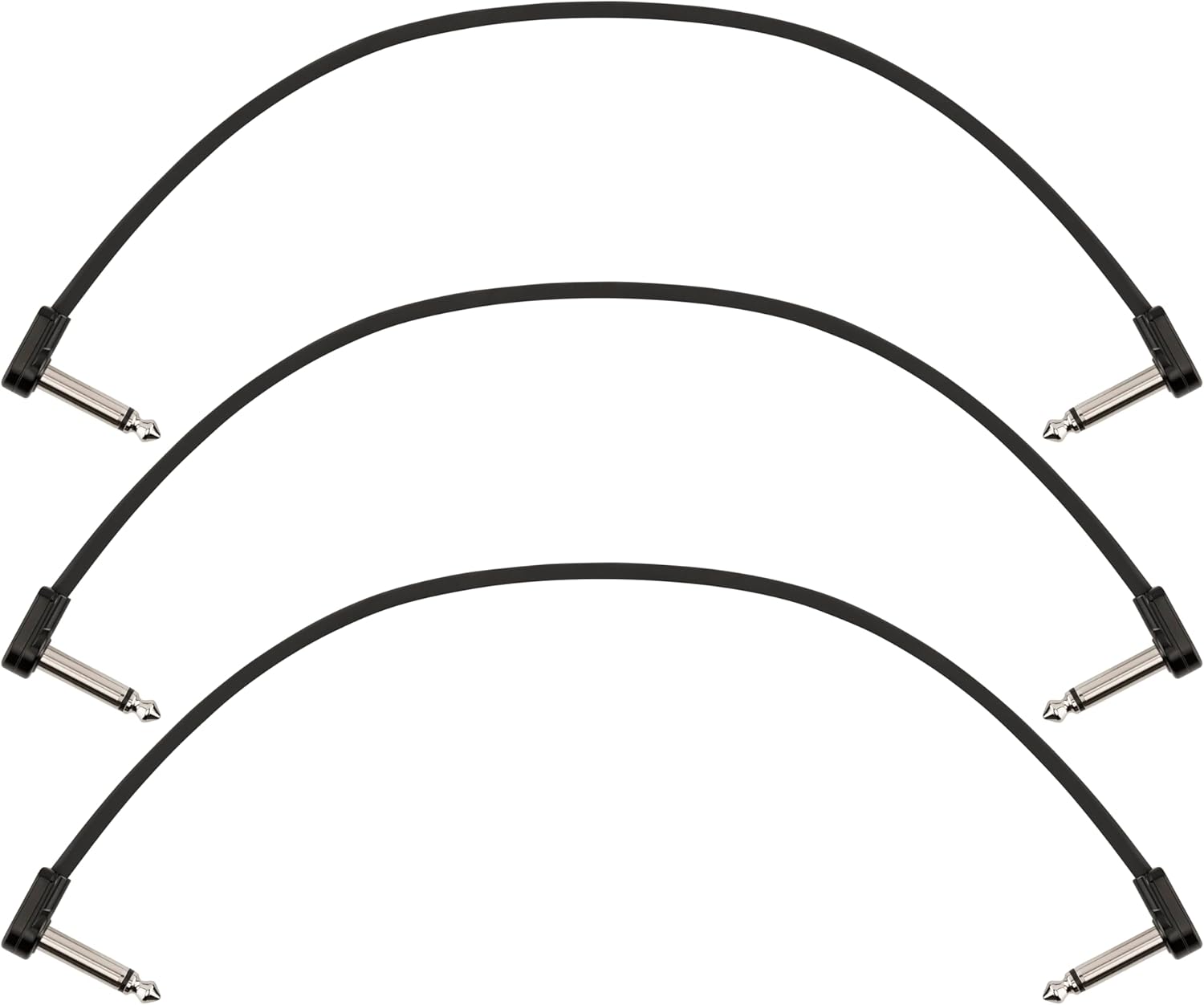 Fender Blockchain 12" Patch Cable, Guitar Cable, Guitar Accessories, 3-Pack, Angle/Angle