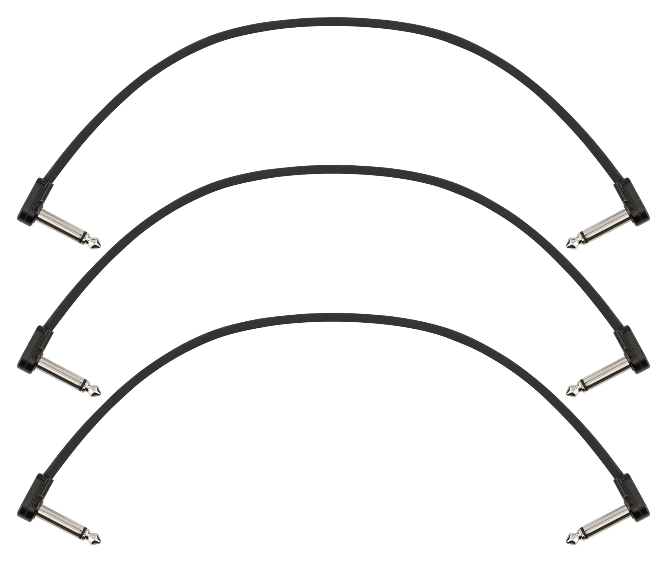 Fender Cavo patch Blockchain da 30,5 cm, cavo per chitarra, accessori per chitarra, confezione da 3, angolo/angolo
