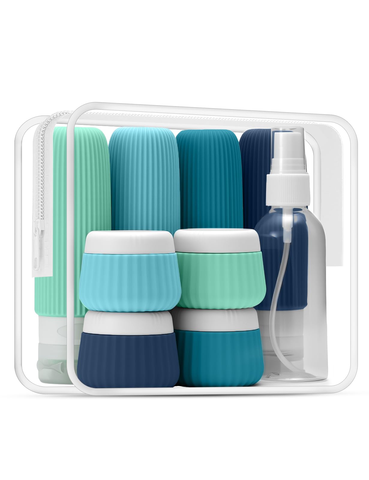 Yiorxu Travel Bottles Set for Toiletries TSA Approved,9 Pack Silicone Travel Bottles Containers for Toiletries Leak Proof,Small Plastic Bottles Squeezable BPA-Free 90ml for Lotion Body Wash Shampoo