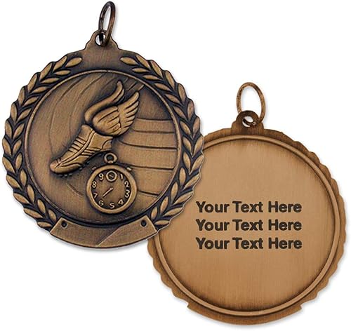 Miniatura 2 de PinMart Medalla deportiva personalizada grabable en pista
