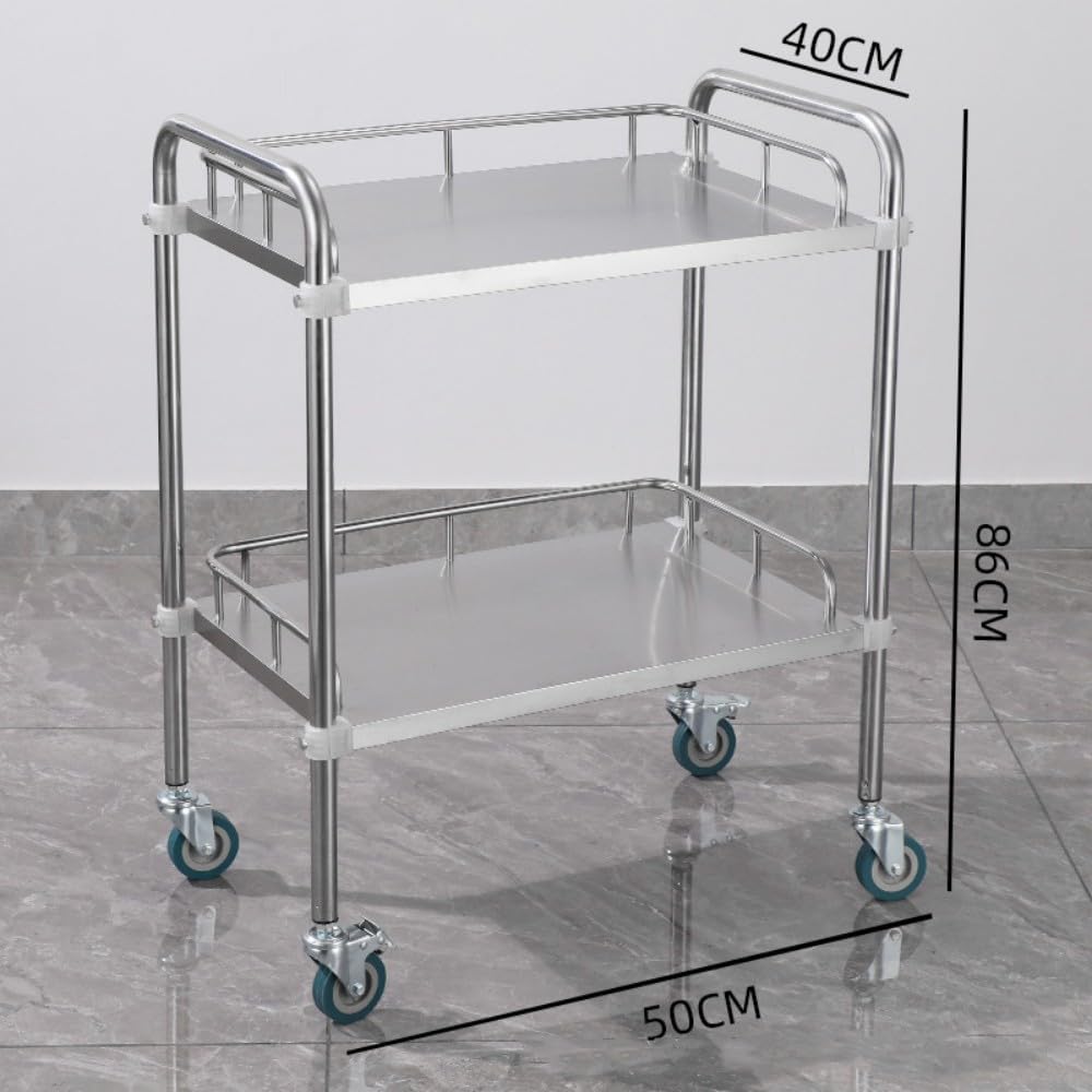 Ｓｋｙｗｉｎｋ サービスワゴン キッチン・医療用キャスター付き収納カート 多機能 移動式ラック 落下防止＆快適ハンドル 組立簡単 美