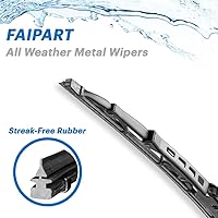 Vista 2 de 22"+18" Front Driver Side and Passenger Side OEM Replacement Standard Windshield J/U Hook All-Season Metal Wiper Blades Fit for 2016-2018 Mazda