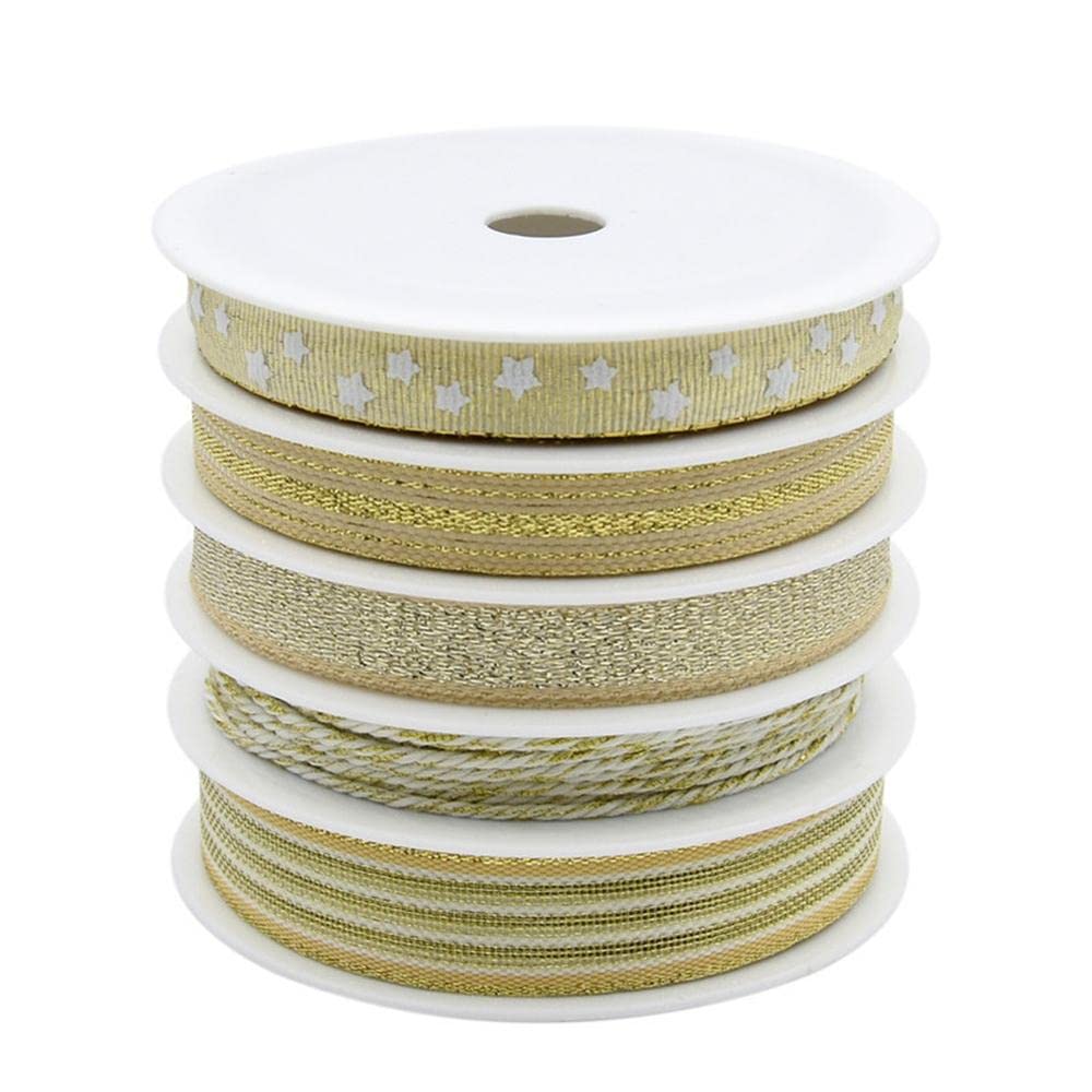 Nastro natalizio in raso da 2 mm e 10 mm e 15 mm, nastro a tema natalizio per matrimoni, artigianato, regalo, regalo, archi, feste, 5 m, n. B - 2 set
