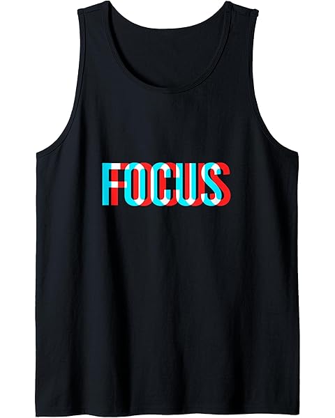 Focus Anaglyph Typograph Cool Rave Techno EDM Lover Gift Tank Top