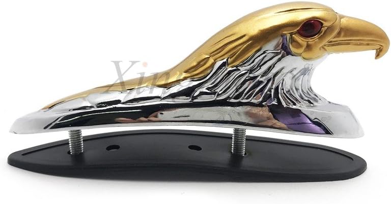 NBX- Chrome Gold Front Fender Bonnet Eagle Head with Red Eyes