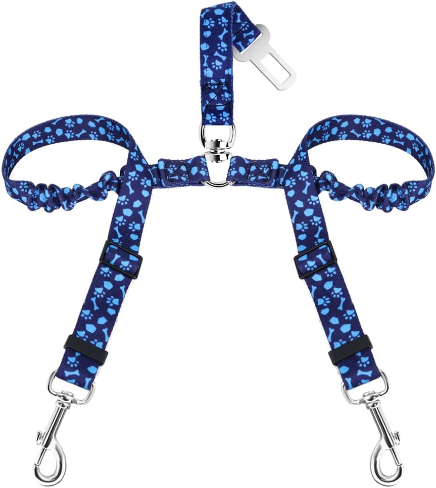 SlowTon Dog Seat Belt, Double Dog Seatbelt Adjustable