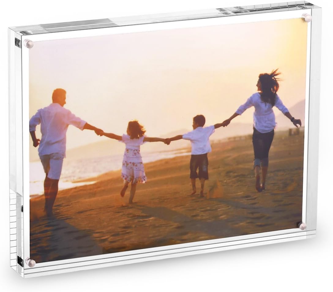 HESIN® 8.5" x11"Acrylic Photo Frame Tabletop Picture Frame Double Sided Display Holder Thickness 30mm,Stable Tabletop Magnet Frame Double Sided Picture frame with Gift Box Package
