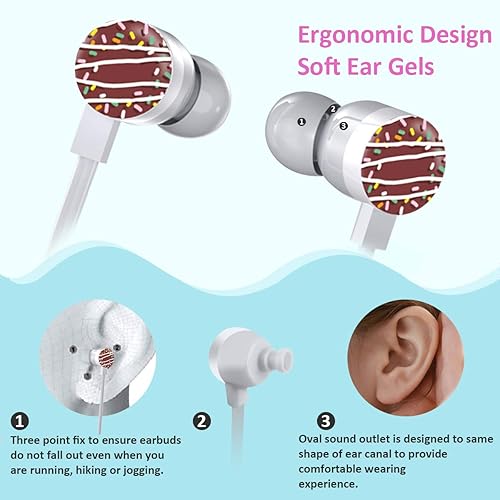 Miniatura 9 de QearFun Auriculares con forma de dona para niños, bonitos auriculares intrauditivos con cable, regalo para niñas y niños escolares con micrófono y