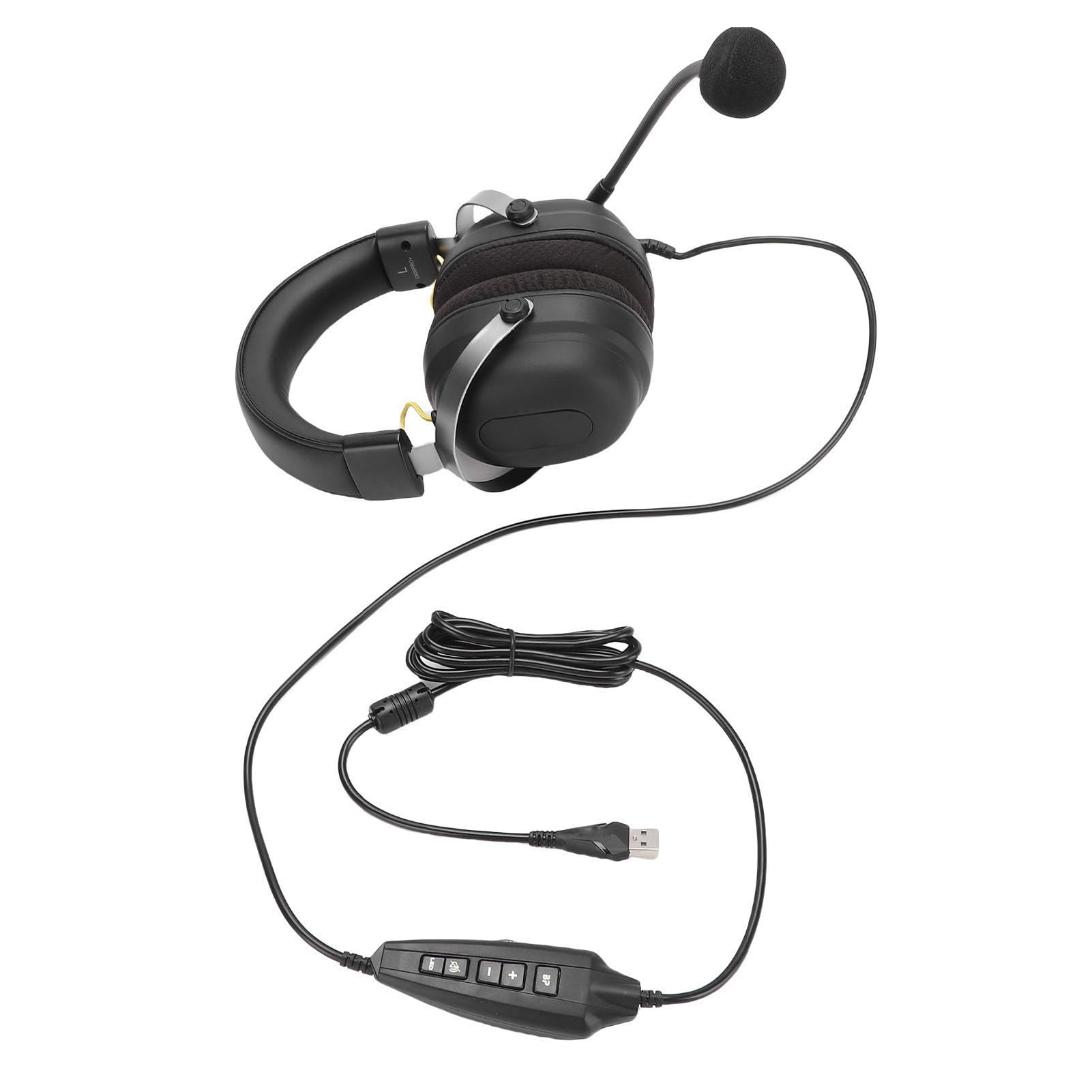 Yctze Przewodowy Zestaw Słuchawkowy USB do Gier z Dźwiękiem Przestrzennym 7.1 i Wciągającymi Słuchawkami Stereo 360 Stopni Gry na PC i Laptopach - Ergonomiczna Konstrukcja, Tryby Gry, Komfort Izolacji