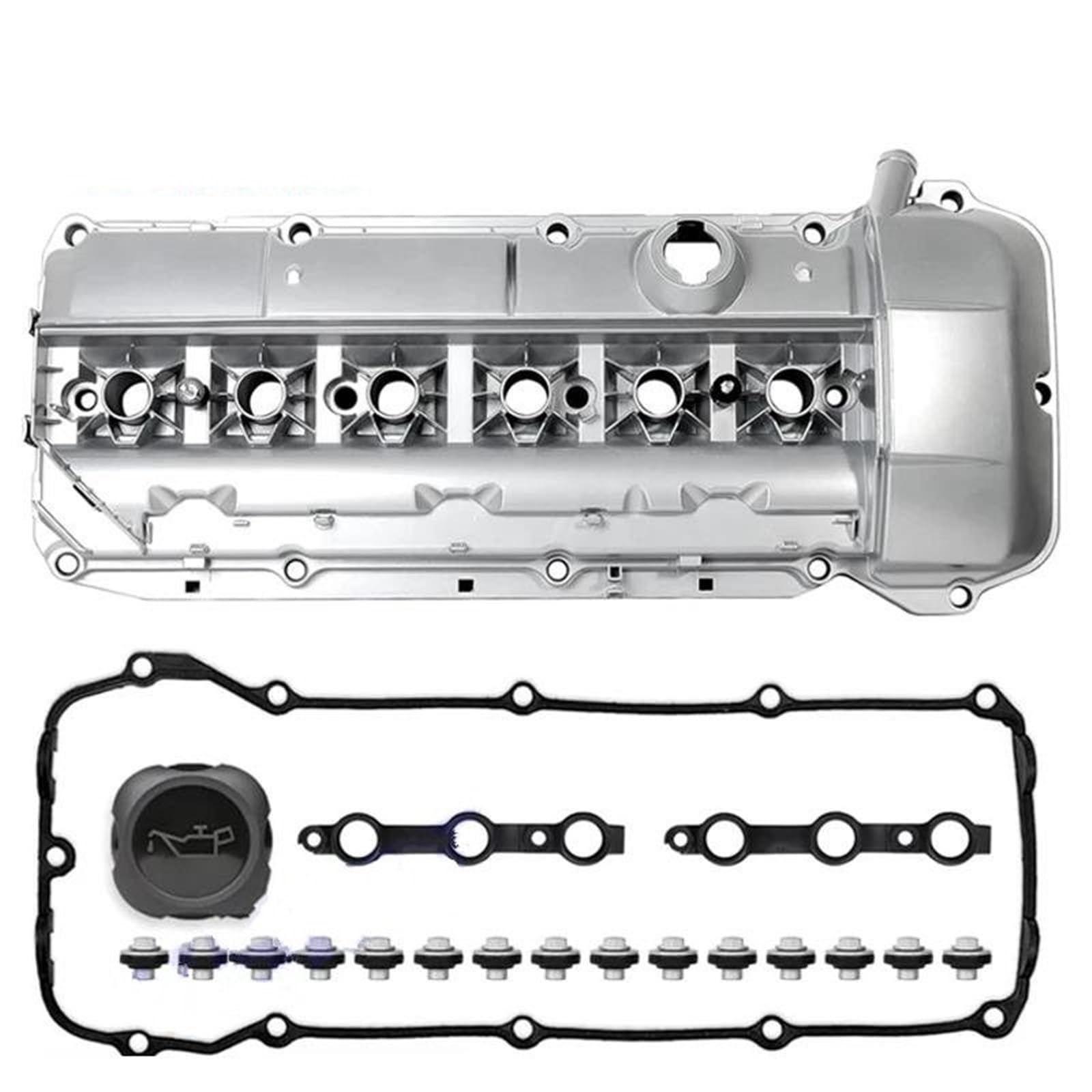 STUIJKVSZ Engine Valve Camshaft Rocker Cover For BMW M54 325i 330i 525i E60 E46 E39 E53 E83 E85 Z4 X5 X3 2002-2006 Aluminum OE 11127512839