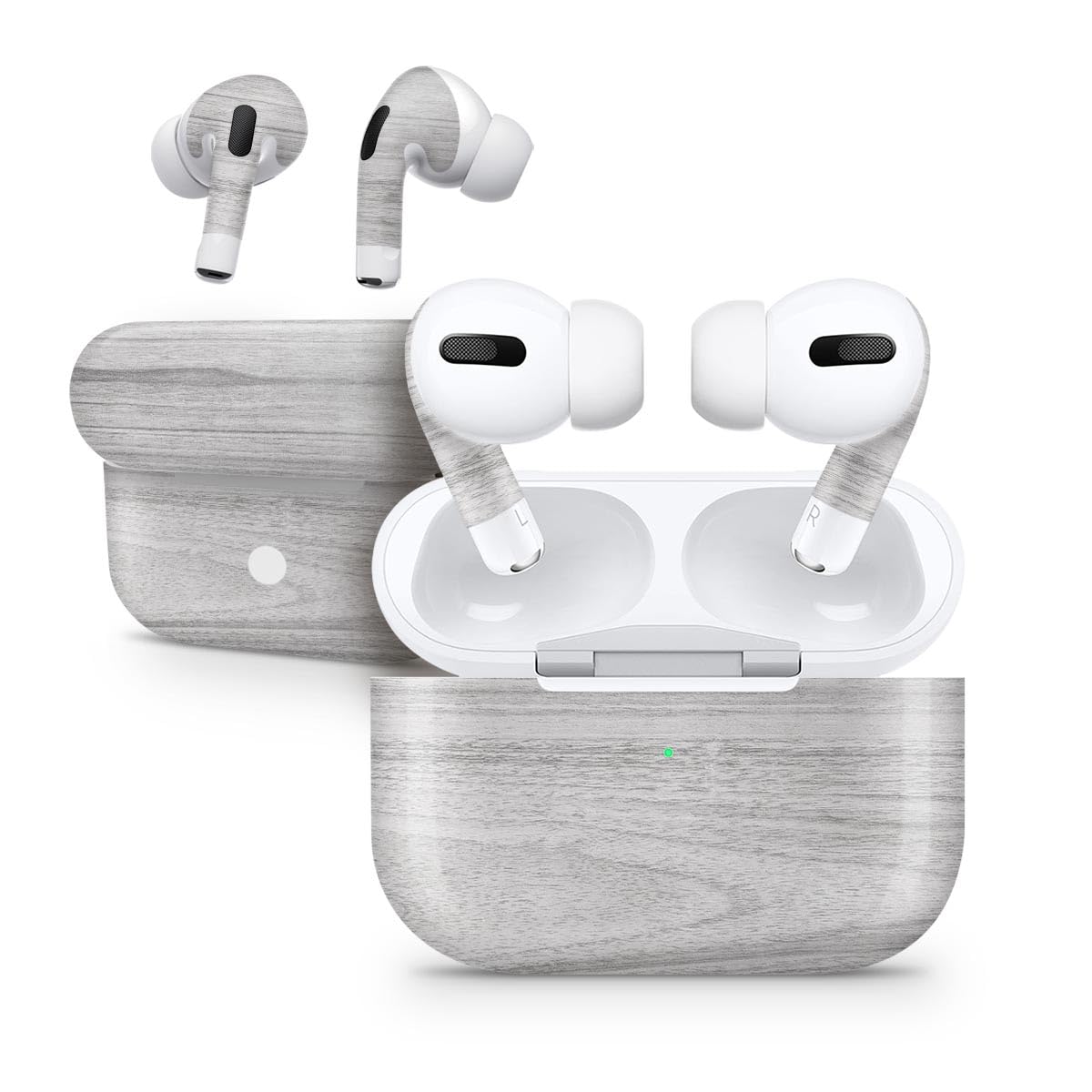 DesignSkinz - Compatible with AirPods 3 - Skin Decal Protective Scratch Resistant Vinyl Wrap - Smooth Gray Wood