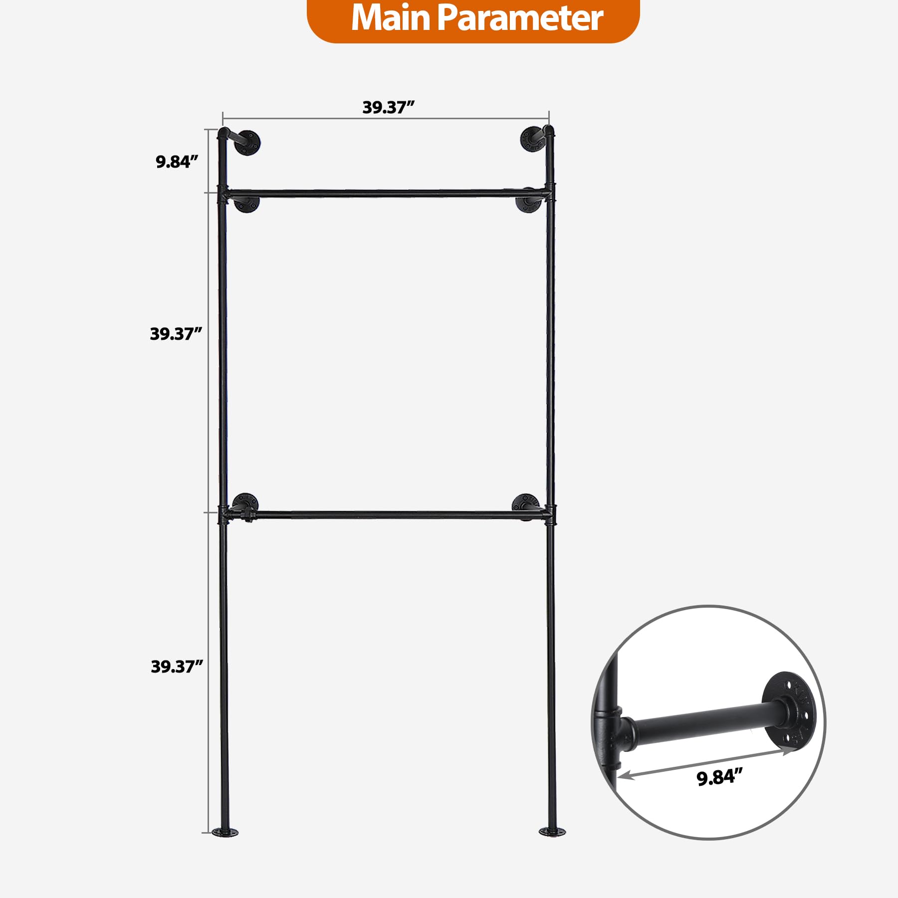 Snapklik.com : Toriexon Industrial Pipe Clothing Rack Metal, Minimalist ...