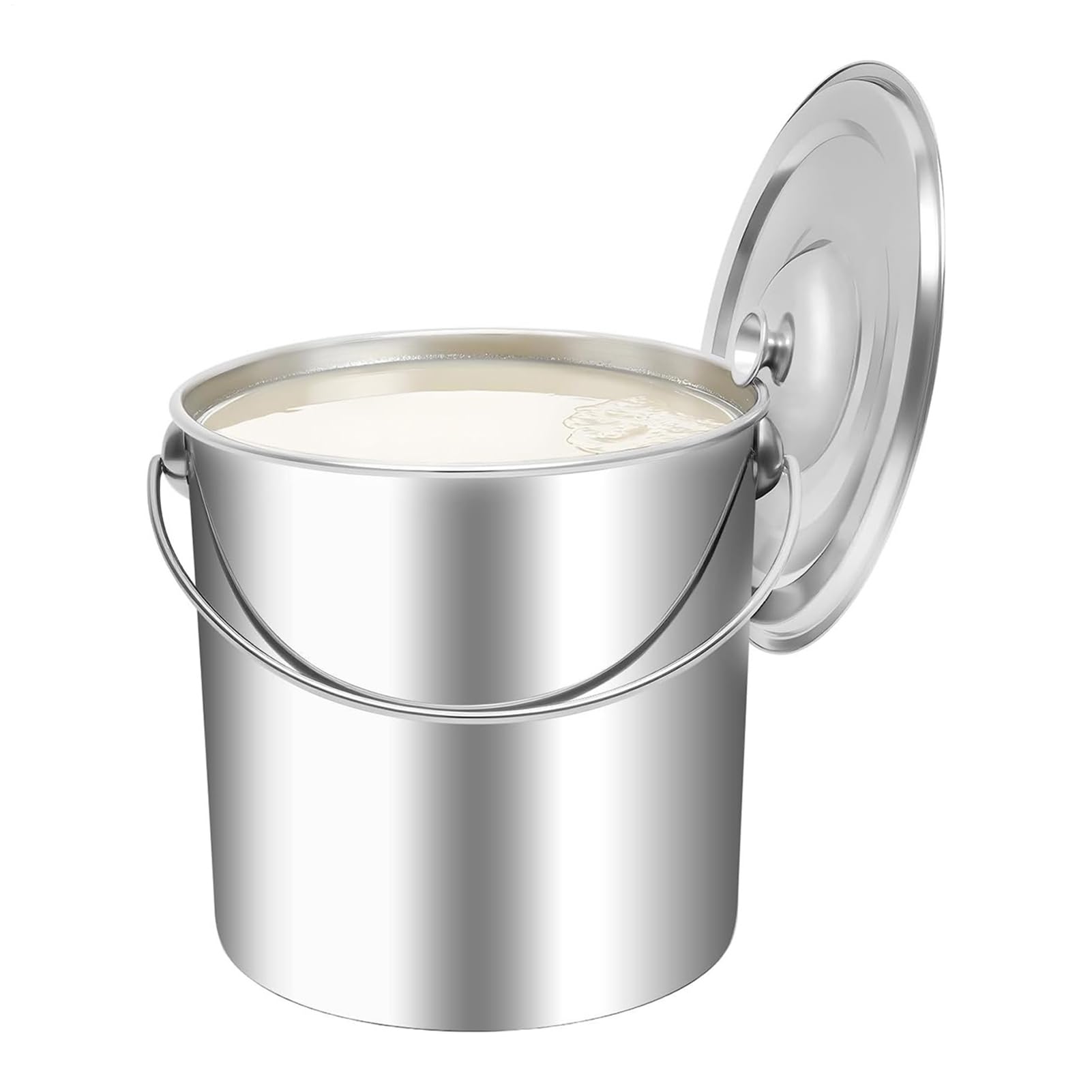 Générique Eimer aus Edelstahl – großes Fassungsvermögen | Reisbehälter zur Aufbewahrung von Trockenfutter, für Suppe, Milch, Wasser, Reis, Getreide, Trockenfutter, für Katzen, Küchenzubehör