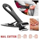 YUJASV Wide Jaw Opening Nail Cutters for Thick Nails Fingernails and Toenails Clippers for Ingrown Toenails Oversized Heavy Black Stainless Steel Nail File and Nail Clippers for Men, Seniors, Adults gallery image