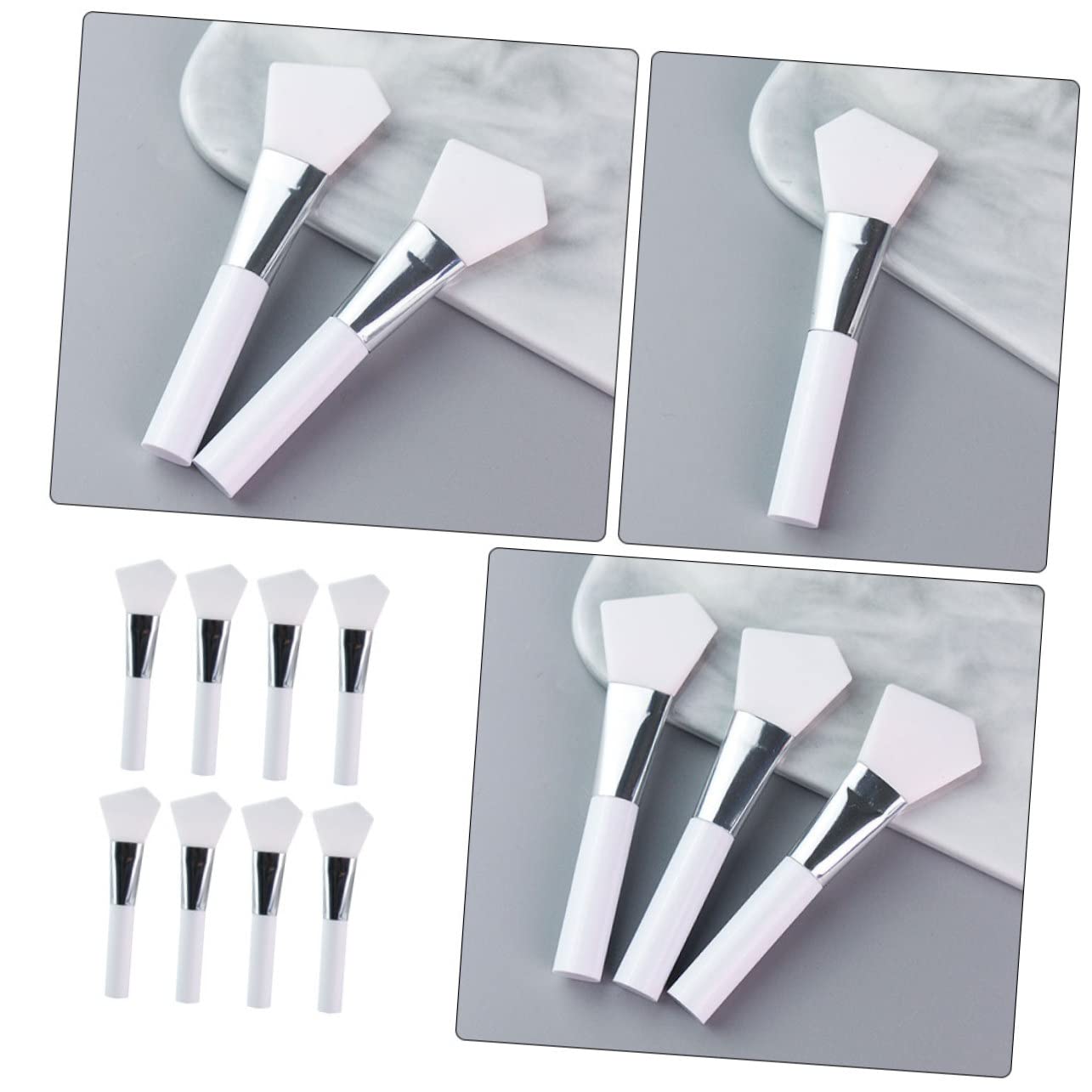 FRCOLOR 24pièces Pinceaux Silicone Pour Masques Faciaux Pour Application De Soins De Peau Crèmes Et Sérums Brosse Facile à Nettoyer Pour Zones Sensibles Yeux Nez