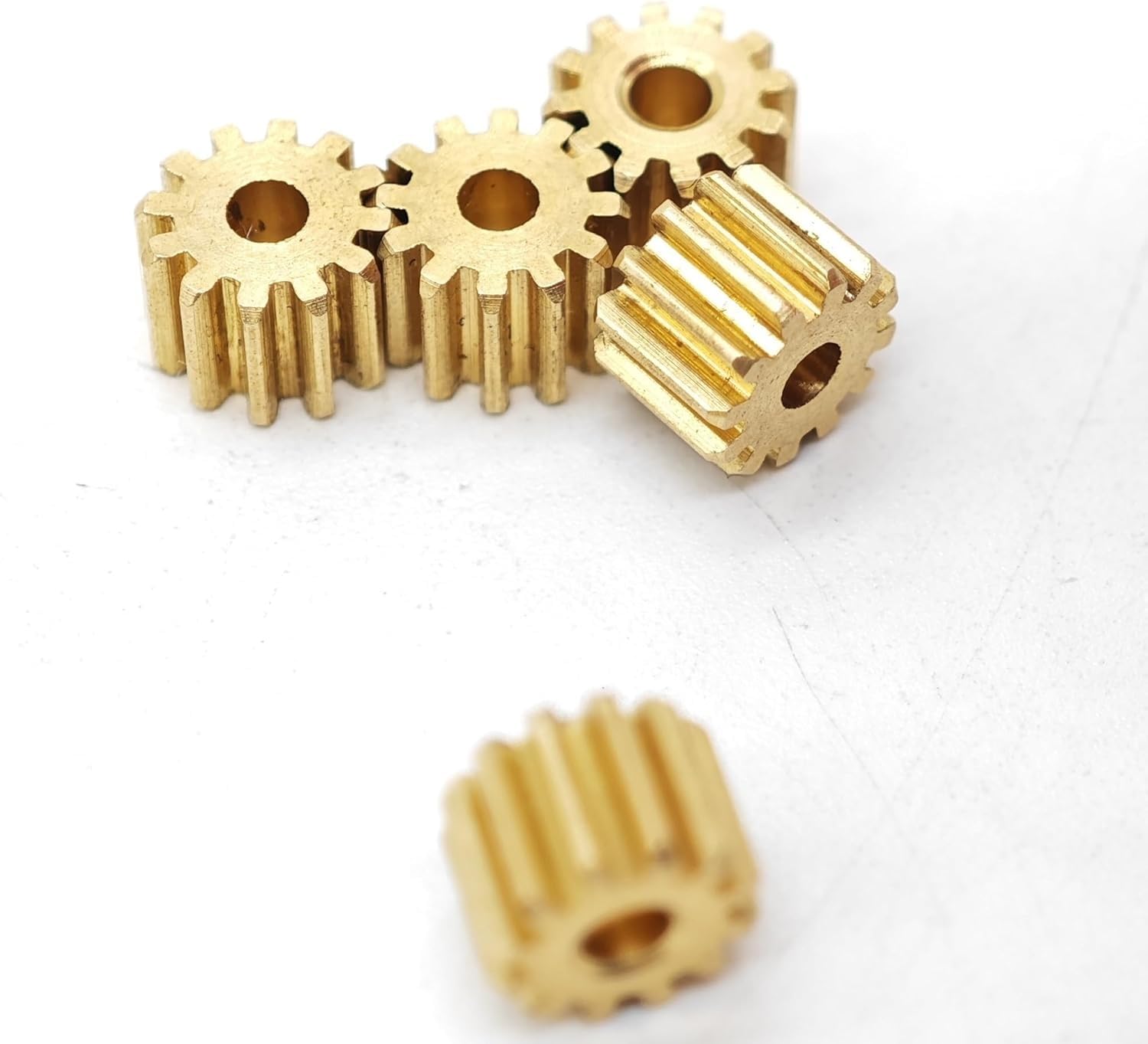 Lot de 5 pignons droits en laiton - 0,3 mm, 18 dents, compatibles avec les arbres de 1,5 à 3 mm for machines industrielles/de bricolage(4mm thickness 1.98mm hole)