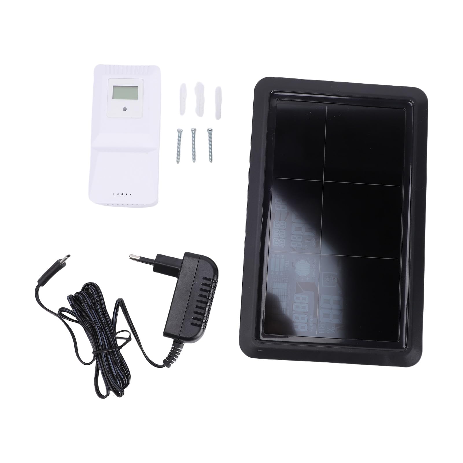 Mingzhe Stazione Meteorologica Wireless Termoigrometro per Interni Ed Esterni con Display LCD a Colori Orologio Atomico e Sensore Remoto per Previsioni Meteorologiche Uso Domestico (Spina europea)