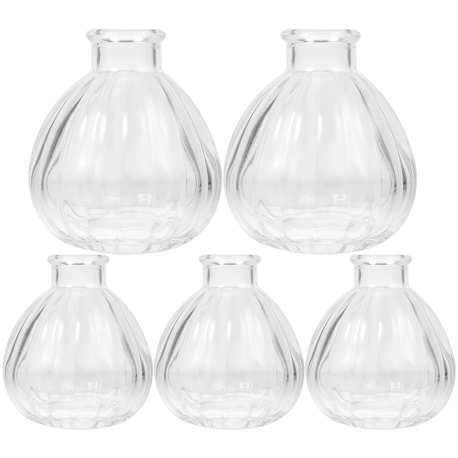 Vases à fleurs en verre transparent : lot de 5 pour réussir vos compositions de table