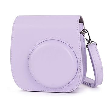 Phetium Instant Camera Case Compatible with Fujifilm Instax Mini 11,PU Leather Bag with Pocket and Adjustable Shoulder Strap (Lilac Purple)