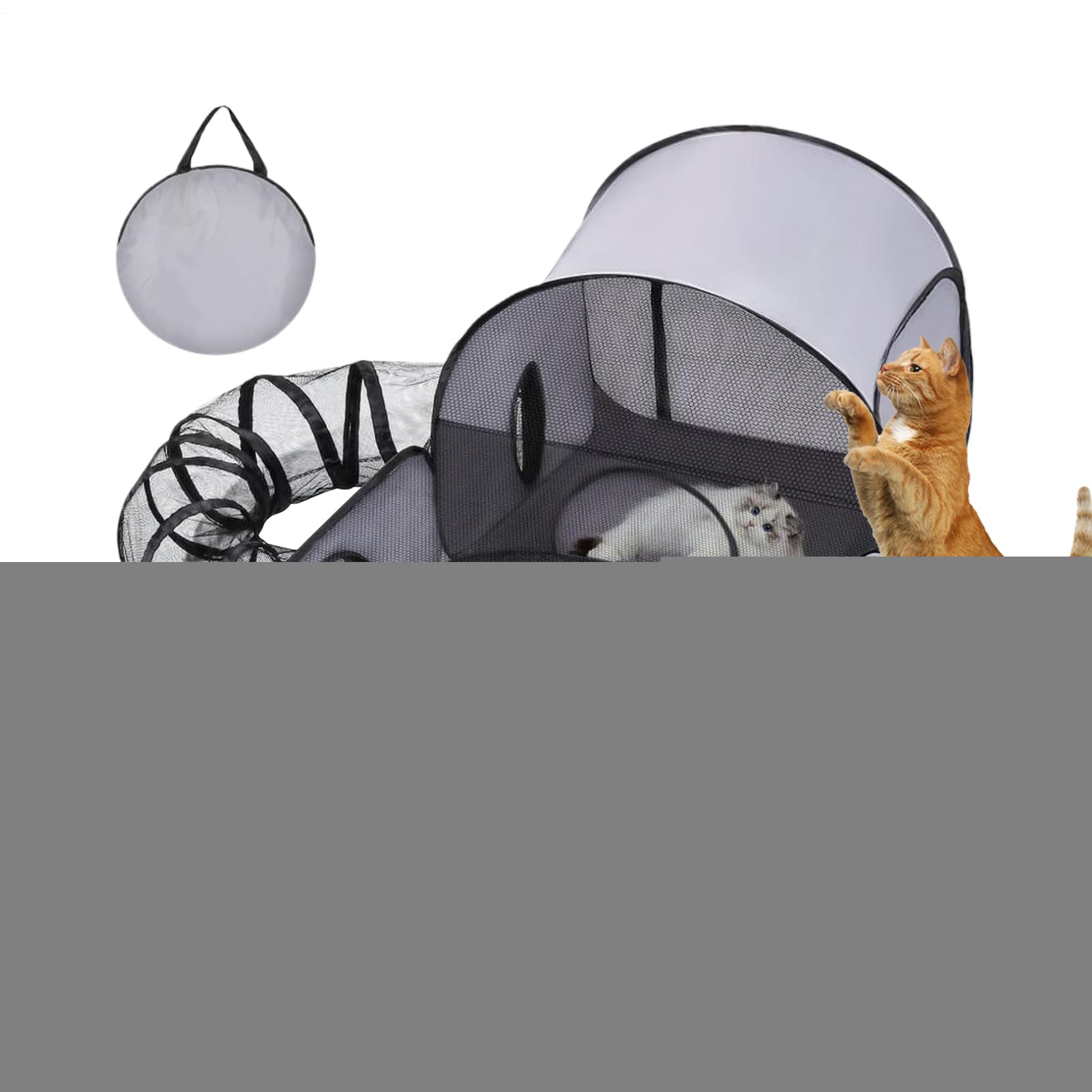 Tragbarer Katzenspielstift, Katzenzelt Mit Tunnel Und Spielbereich, Multifunktionale Laufställe Mit Atmungsaktivem Mesh